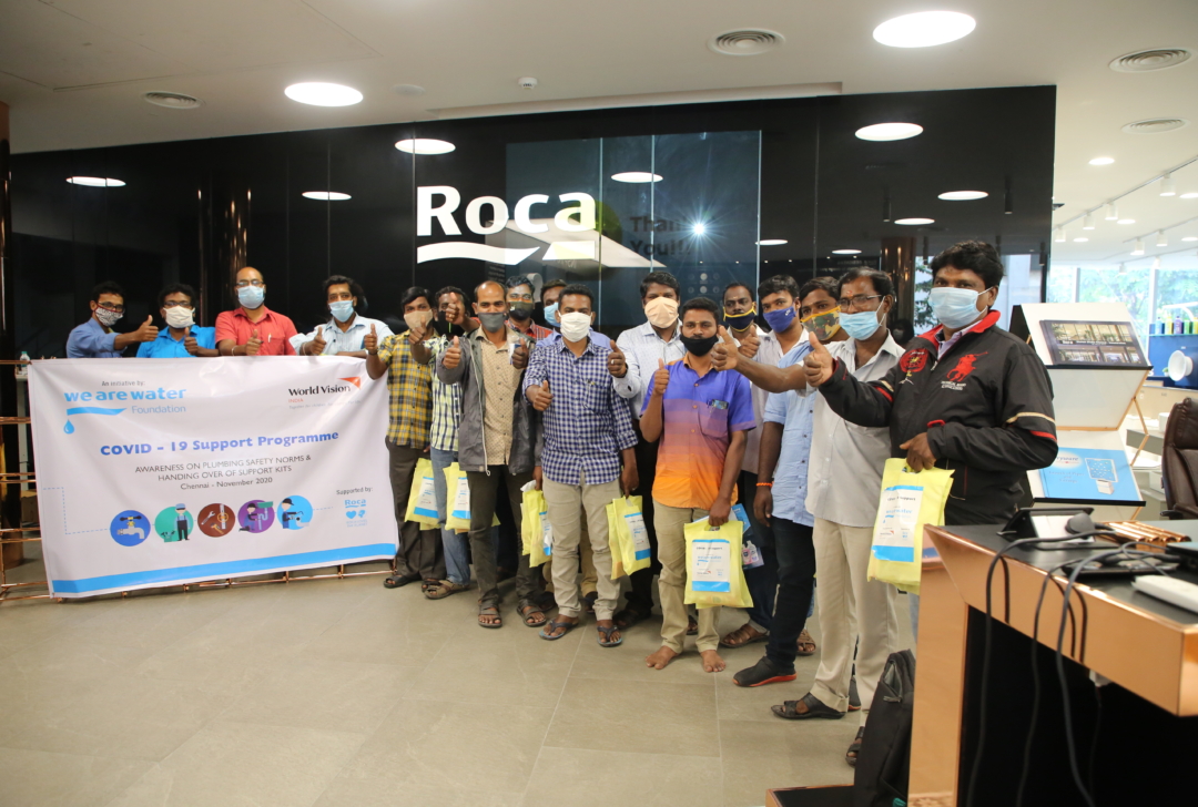 Empowering the plumber community in India with safety and plumber kits during the COVID-19 pandemic.